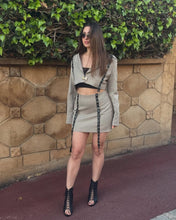 Load image into Gallery viewer, Edgy Blazer Skirt Set (Beige)
